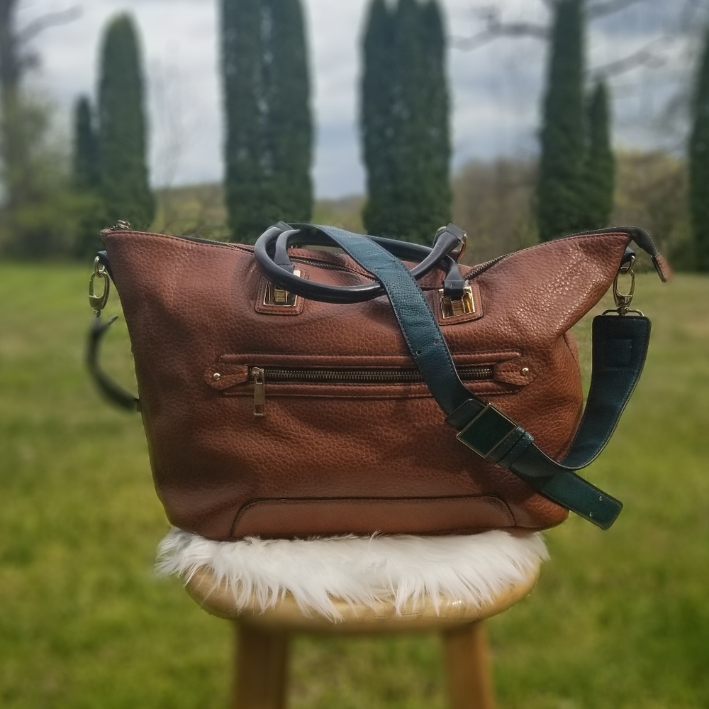 Leather Boho Crossbody Tote Bag